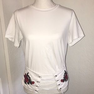 White T-shirt - rose